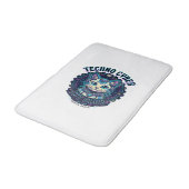 Techno Cyber Kat Grappige Kat Liefhebber Design -  Badmat (Gekanteld)