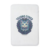 Techno Cyber Kat Grappige Kat Liefhebber Design -  Badmat (Voorkant Verticaal)