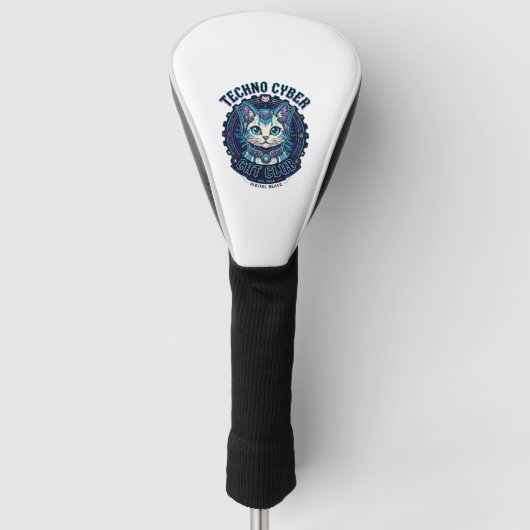 Techno Cyber Kat Grappige Kat Liefhebber Design -  Golfheadcover (Voorkant)