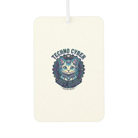 Techno Cyber Kat Grappige Kat Liefhebber Design - Luchtverfrisser (Voorkant)