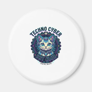 Techno Cyber Kat Grappige Kat Liefhebber Design - Magneet