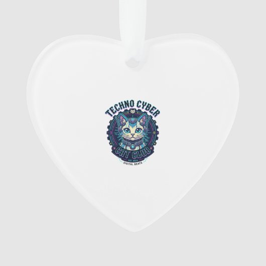 Techno Cyber Kat Grappige Kat Liefhebber Design - Ornament (voorkant)