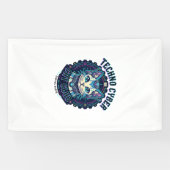 Techno Cyber Kat Grappige Kat Liefhebber Design - Spandoek (Horizontaal)