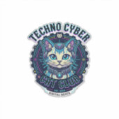 Techno Cyber Kat Grappige Kat Liefhebber Design - Sticker (Voorkant)
