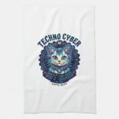 Techno Cyber Kat Grappige Kat Liefhebber Design - Theedoek (Verticaal)