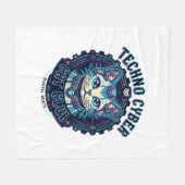 Techno Cyber Kat Grappige Kat Liefhebber Ontwerp - Fleece Deken (Voorkant (Horizontaal))