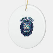 Techno Cyber Kat Grappige Kat Liefhebber Ontwerp - Keramisch Ornament (Links)