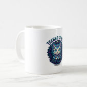Techno Cyber Kat Grappige Kat Liefhebber Ontwerp - Koffiemok (Voorkant links)