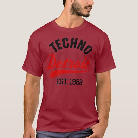 Techno Detroit est 1988 T-shirt (Voorkant)