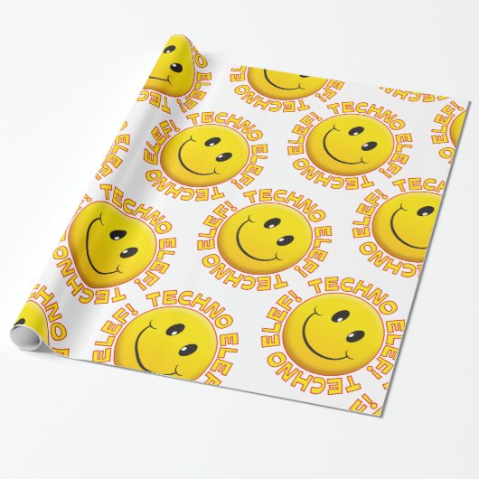 Techno elef cadeaupapier (Uitgerold)