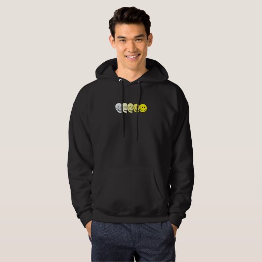 Techno Evolution Acid House Smile Techno DJ Music Hoodie (Voorkant volledig)