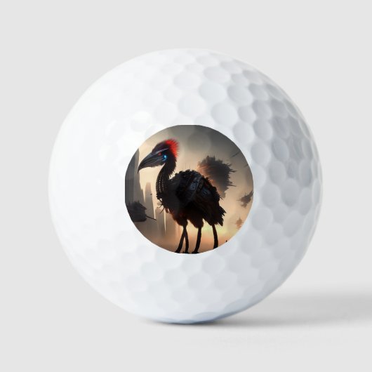 Techno-Feathers: de futuristische EMU-robot Golfballen (Voorkant)
