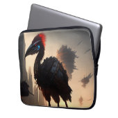 Techno-Feathers: de futuristische EMU-robot Laptop Sleeve (Voorkant Links)