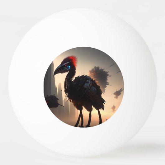 Techno-Feathers: de futuristische EMU-robot Pingpongbal (Voorkant)