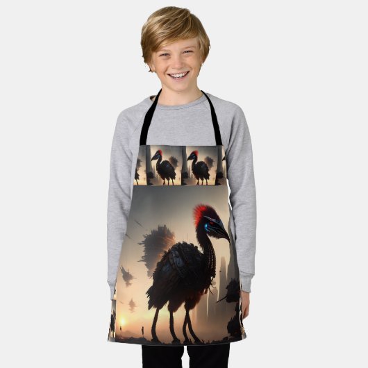 Techno-Feathers: de futuristische EMU-robot Schort (Gedragen)