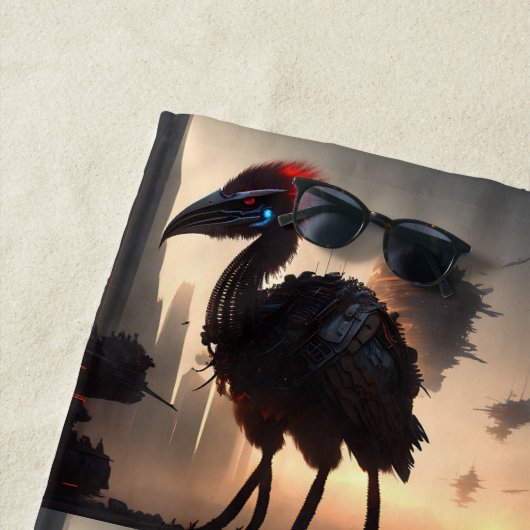 Techno-Feathers: de futuristische EMU-robot Strandlaken (In situ)