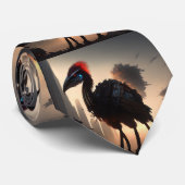 Techno-Feathers: de futuristische EMU-robot Stropdas (Opgerold)