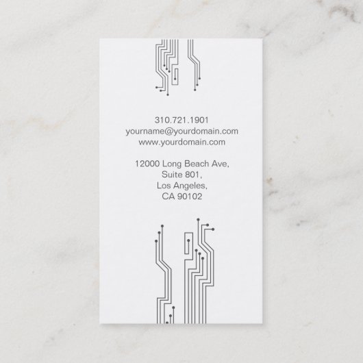 Techno Flat Slank Visitekaartje - Donkergrijs (Achterkant)