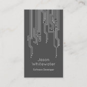 Techno Flat Slank Visitekaartje - Donkergrijs (Voorkant)