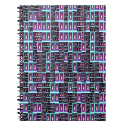 Techno-fractale behangpapier notitieboek (Voorkant)