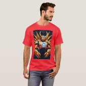 Techno Grid Armored Fighter Graphic T-shirt (Voorkant volledig)