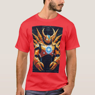 Techno Grid Armored Fighter Graphic T-shirt