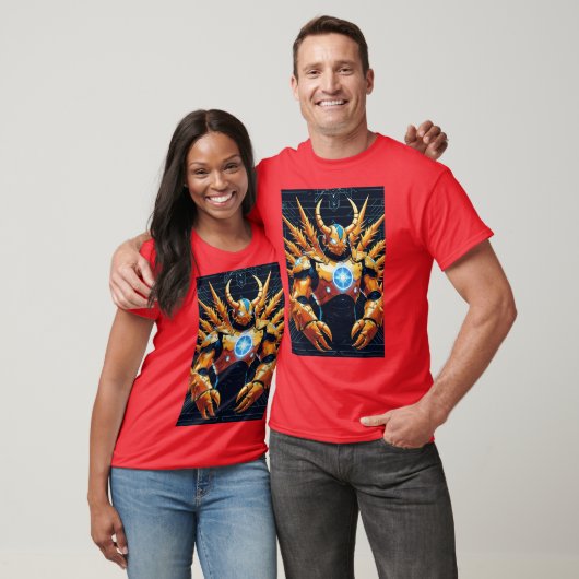 Techno Grid Armored Fighter Graphic T-shirt (Unisex)