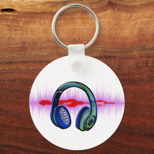 Techno Headphones Sleutelhanger (Voorkant)
