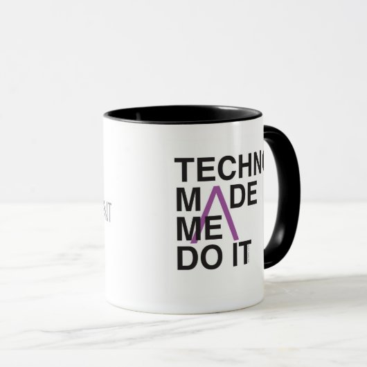 Techno heeft me het laten doen mok (Voorkant rechts)