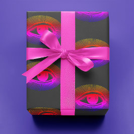 Techno Holografisch Oog op Grijs | Cadeaupapier
