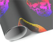 Techno Holografische Schedel op Grijs | Cadeaupapier (Rol Hoek)