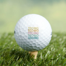 Techno House Retro Lettering Electro  Rave Golfballen