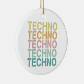 Techno House Retro Lettering Electro  Rave Keramisch Ornament (Rechts)