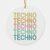 Techno House Retro Lettering Electro Rave Keramisch Ornament (Voorkant)
