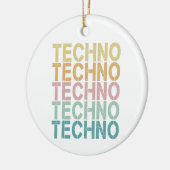 Techno House Retro Lettering Electro  Rave Keramisch Ornament (Links)