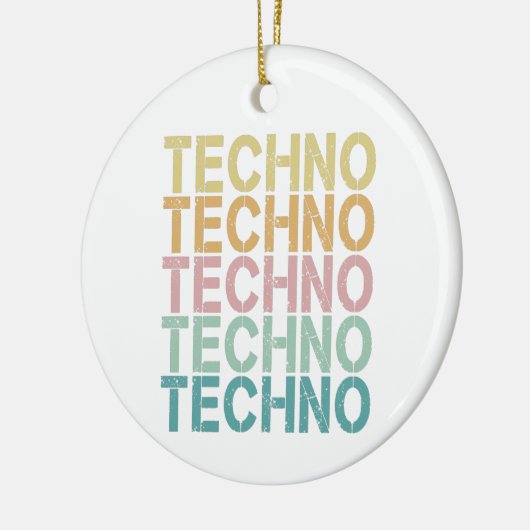 Techno House Retro Lettering Electro  Rave Keramisch Ornament (Links)