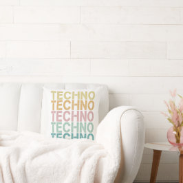 Techno House Retro Lettering Electro  Rave Kussen