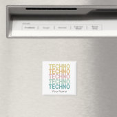 Techno House Retro Lettering Electro Rave Magneet (Insitu (Vaatwasser))