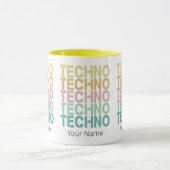 Techno House Retro Lettering Electro  Rave Mok (Midden)