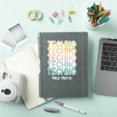 Techno House Retro Lettering Electro Rave Sticker (iPad Cover)