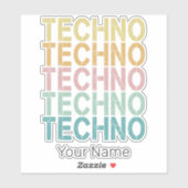Techno House Retro Lettering Electro Rave Sticker (Vel)