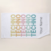 Techno House Retro Lettering Electro  Rave Strandlaken (Voorkant)