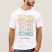 Techno House Retro Lettering Electro  Rave T-shirt (Voorkant)
