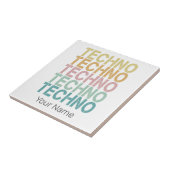 Techno House Retro Lettering Electro Rave Tegeltje (Zijkant)