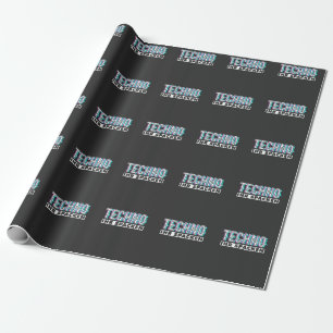 Techno Ihr Spacken Raver EDM Musik Cadeaupapier