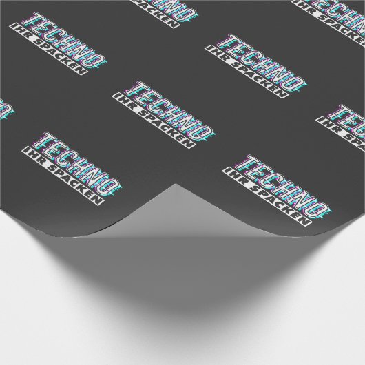 Techno Ihr Spacken Raver EDM Musik Cadeaupapier (Hoek)