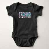 Techno Ihr Spacken Raver EDM Musik Romper (Voorkant)