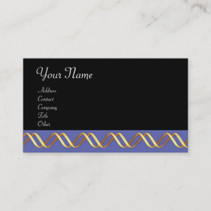 TECHNO INFINITE Gold Swirls in Blue Black Visitekaartje