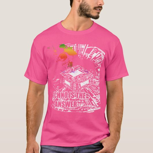Techno Is Het Antwoord Muziek Electro Dansen T-shirt (Voorkant)