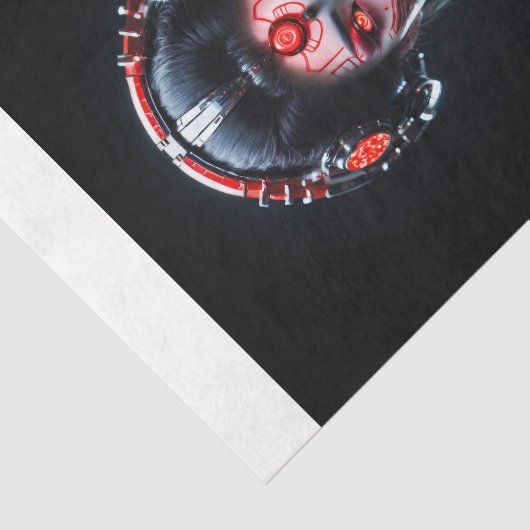 Techno Japanese cyborg Geisha Tissuepapier (Detail)